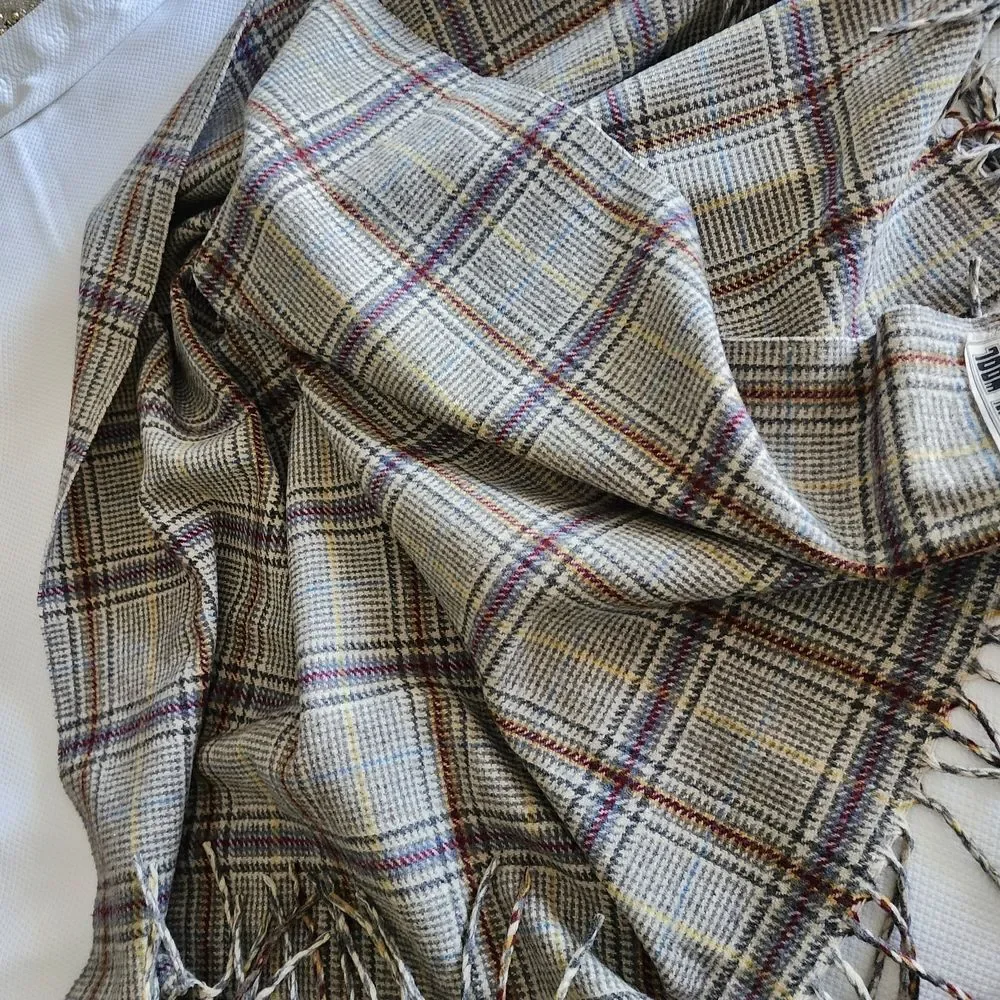 Plaid Throw Blanket - Gray, Red, Yellow